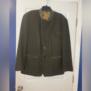 Julius Lang wool loden trachten  olive tweed jacket - men's